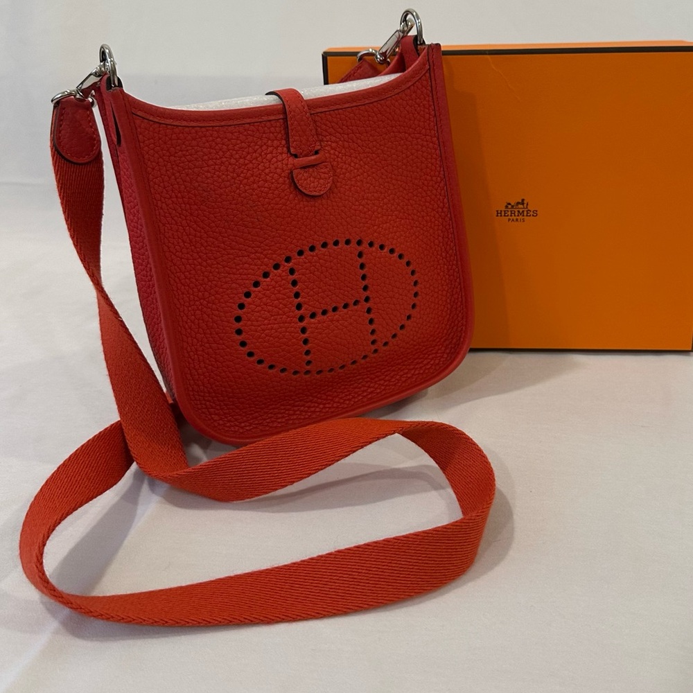 Hermes mini Evelyne crossbody red